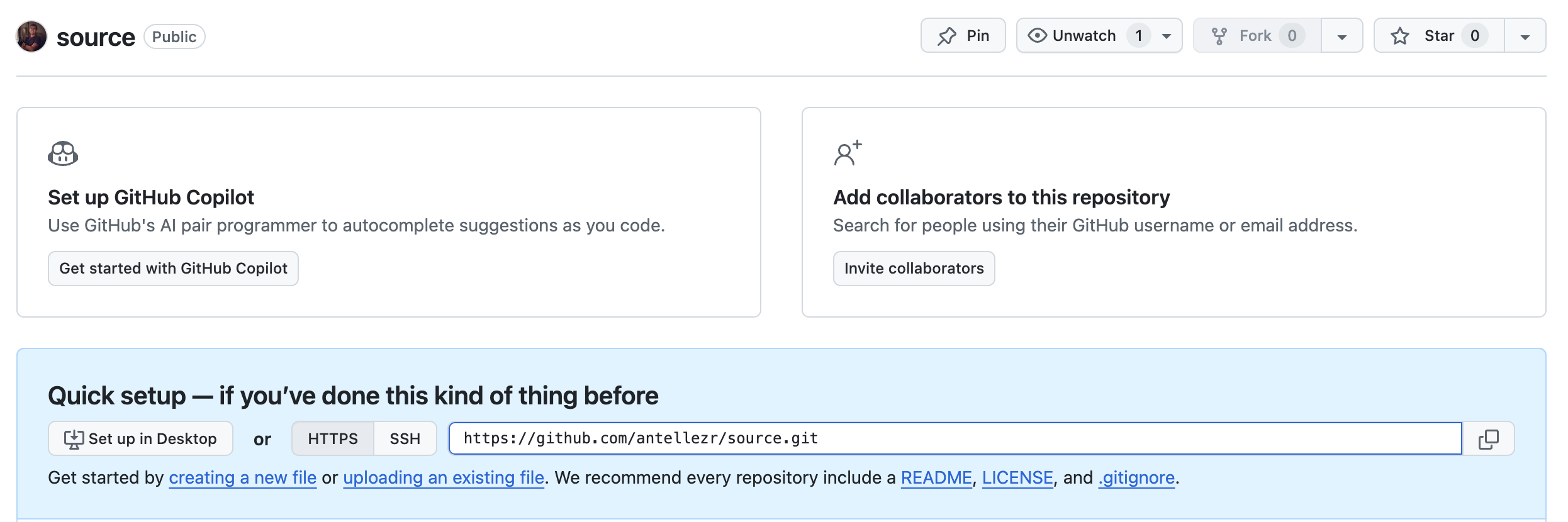 Repository overview page Repository overview page